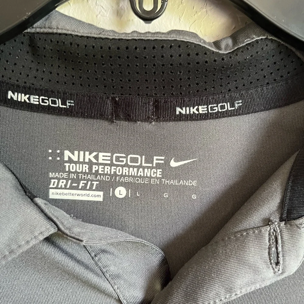Men’s Res And Gray Nike Golf Tour Performance Dri-Fit Polo Size L